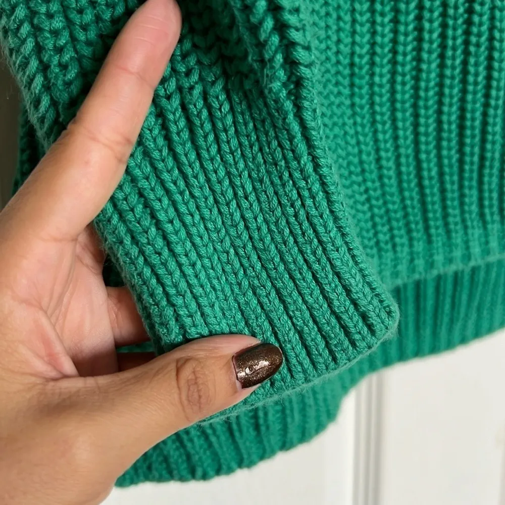525 America  Turtleneck Ribbed Green Sweater - Image 5