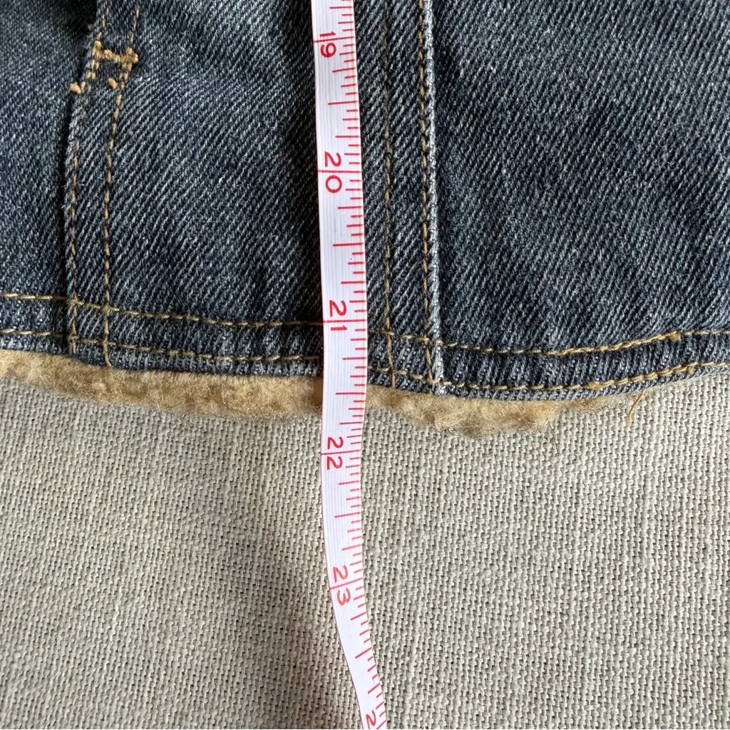 Vintage Y2K Women’s Giacca denim jacket w/ fur trim Size Large Bratz Winter Jean Blue - Image 13