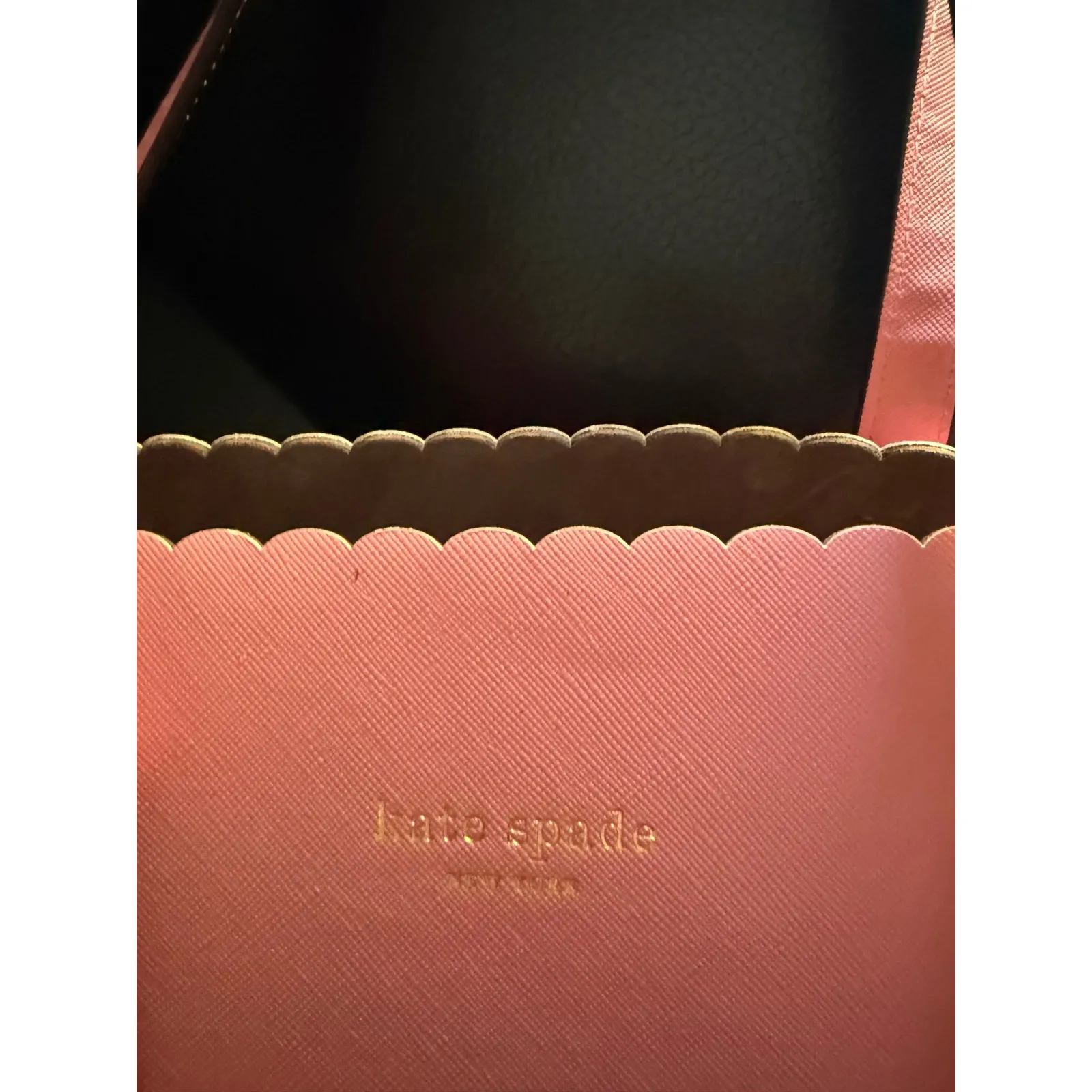 Kate‎ Spade New York Pink Tote Bag Scalloped Edges Satchel Purse Bow Detail - Image 9