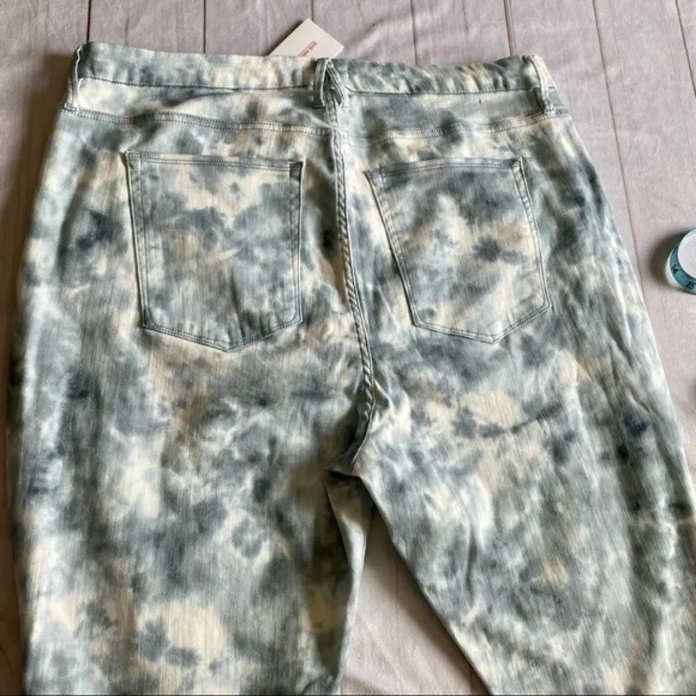 Good American womens good leg cloud tie dye jeans size 24 - Image 9