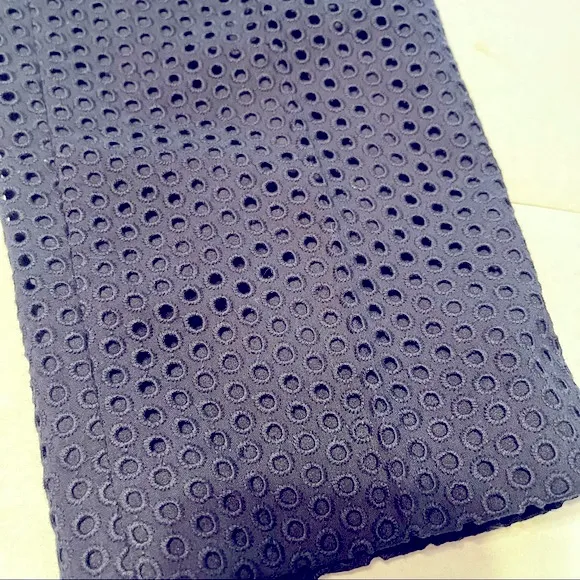 Ann Taylor Womens Size 4 Navy Blue Eyelet Pants Classic Preppy Coastal Office‎ - Image 2