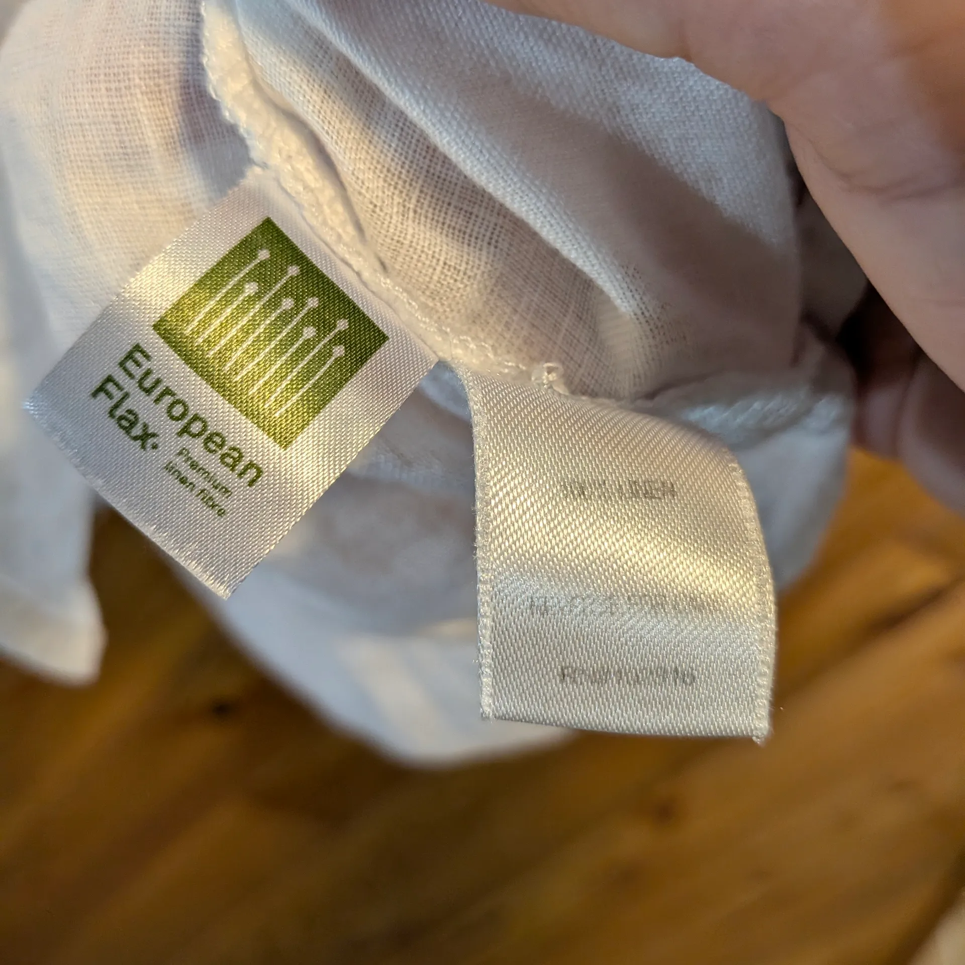 Garnet Hill White Linen Button Down Shirt Size 12 - Image 3