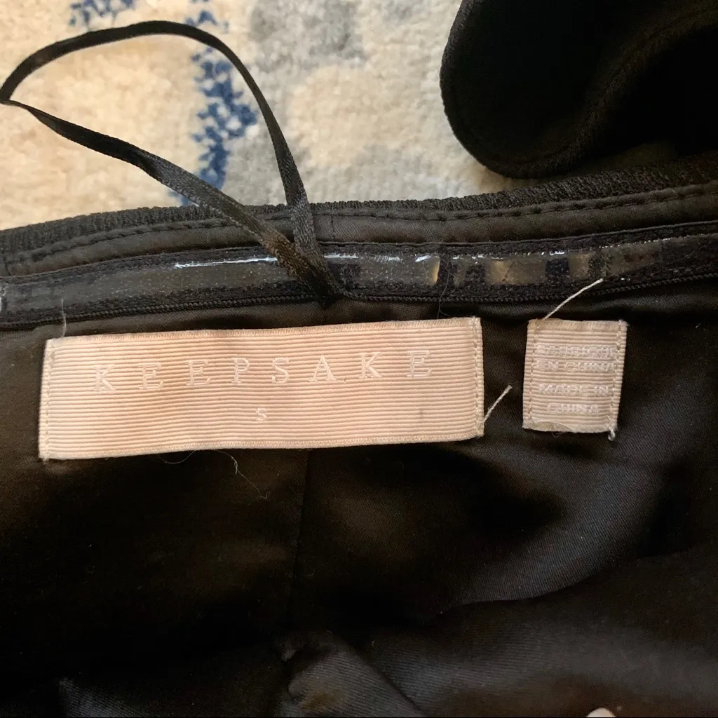 Keepsake The Label Strapless Serenity Ruffled Mini Dress Black - Image 4