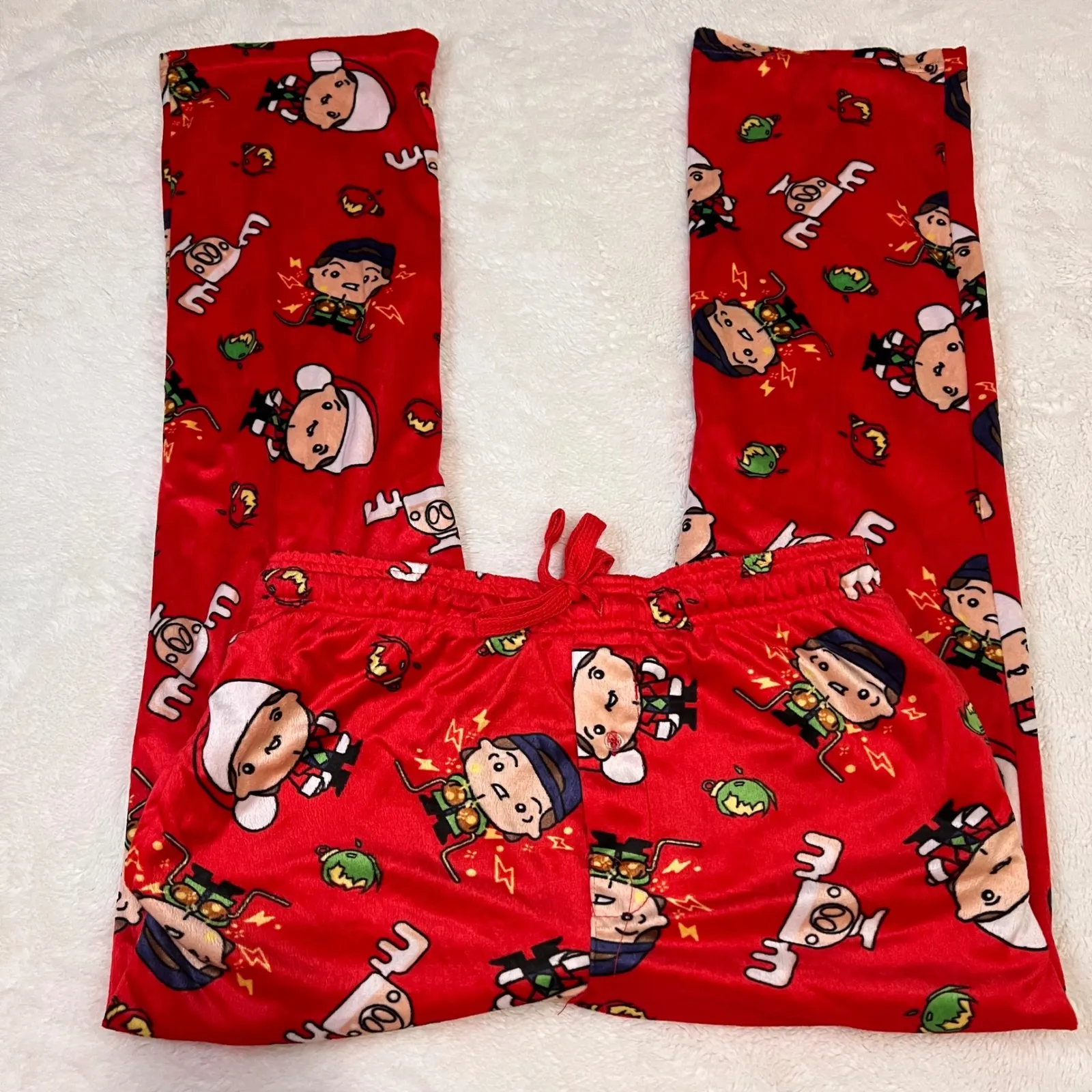 National Lampoons Christmas Vacation Mens Pajama Pants Red Graphic Sleepwear S - Image 3
