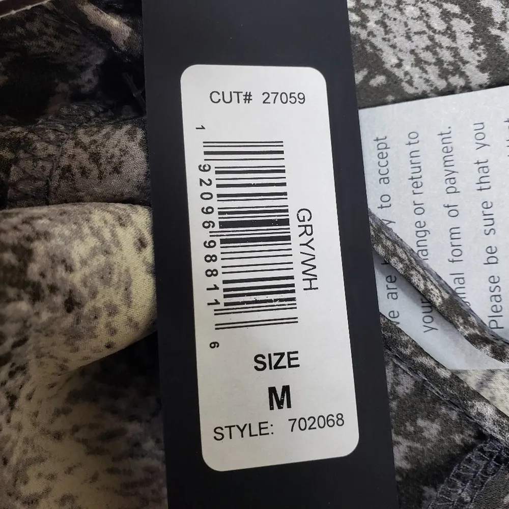 bebe Womens M Printed Satin Bias Midi Dress in Gray/White NEW - Image 9