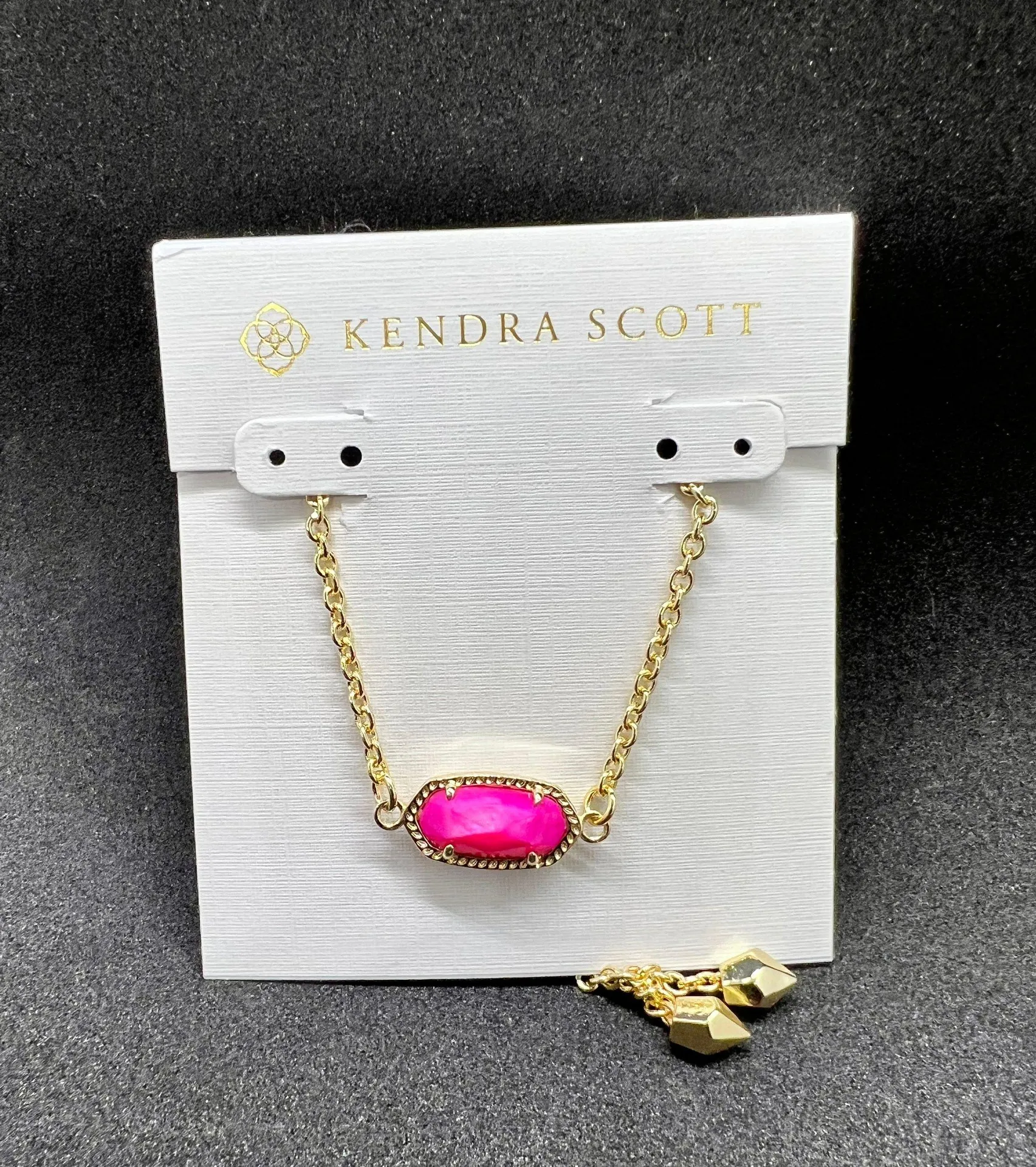 Kendra Scott NEW  Elaina Gold Adjustable Chain Bracelet Purple Pearl w/dust bag - Image 4