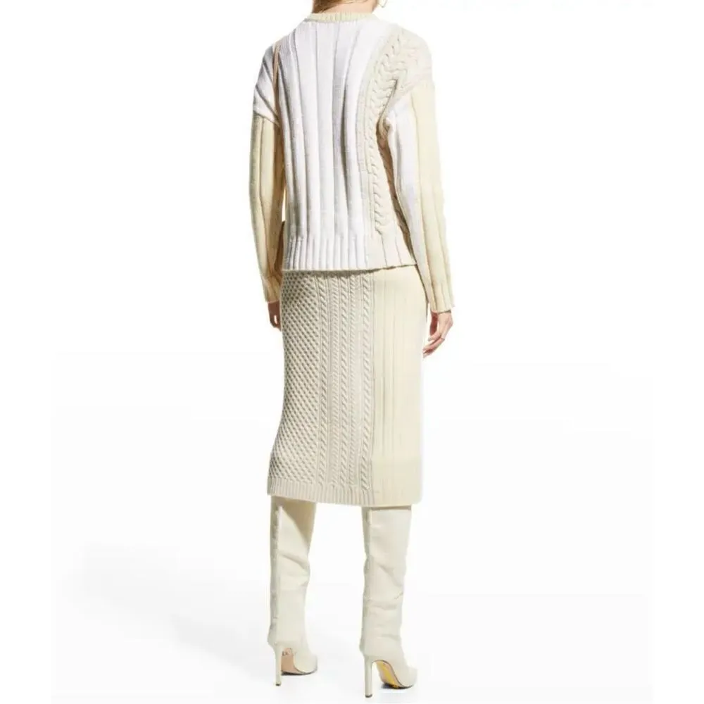 NWT Derek Lam 10 Crosby Rory Mixed Cable Knit Sweater - Image 4