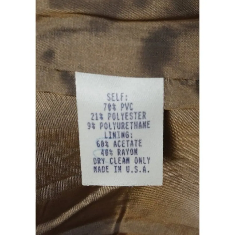 Nanette Lepore Western Gold Tan Stamped Floral Pleather Jacket Size 10 - Image 8