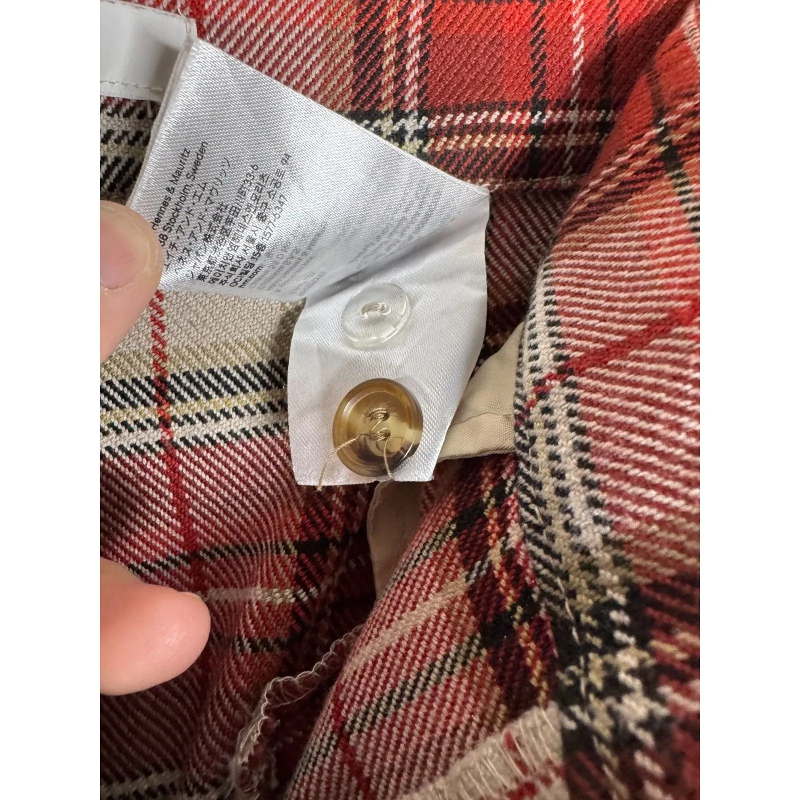 H&M Plaid Grunge Style Pants Size‎ 4 Women's Punk Stretch Tapered - Image 7