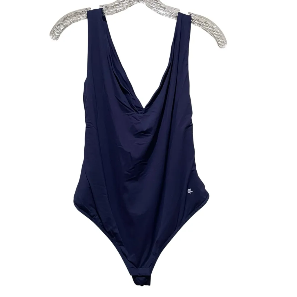 Popilush Deep V Neck Sleeveless Thong Bodysuit Navy Blue Women’s Size XL - Image 5