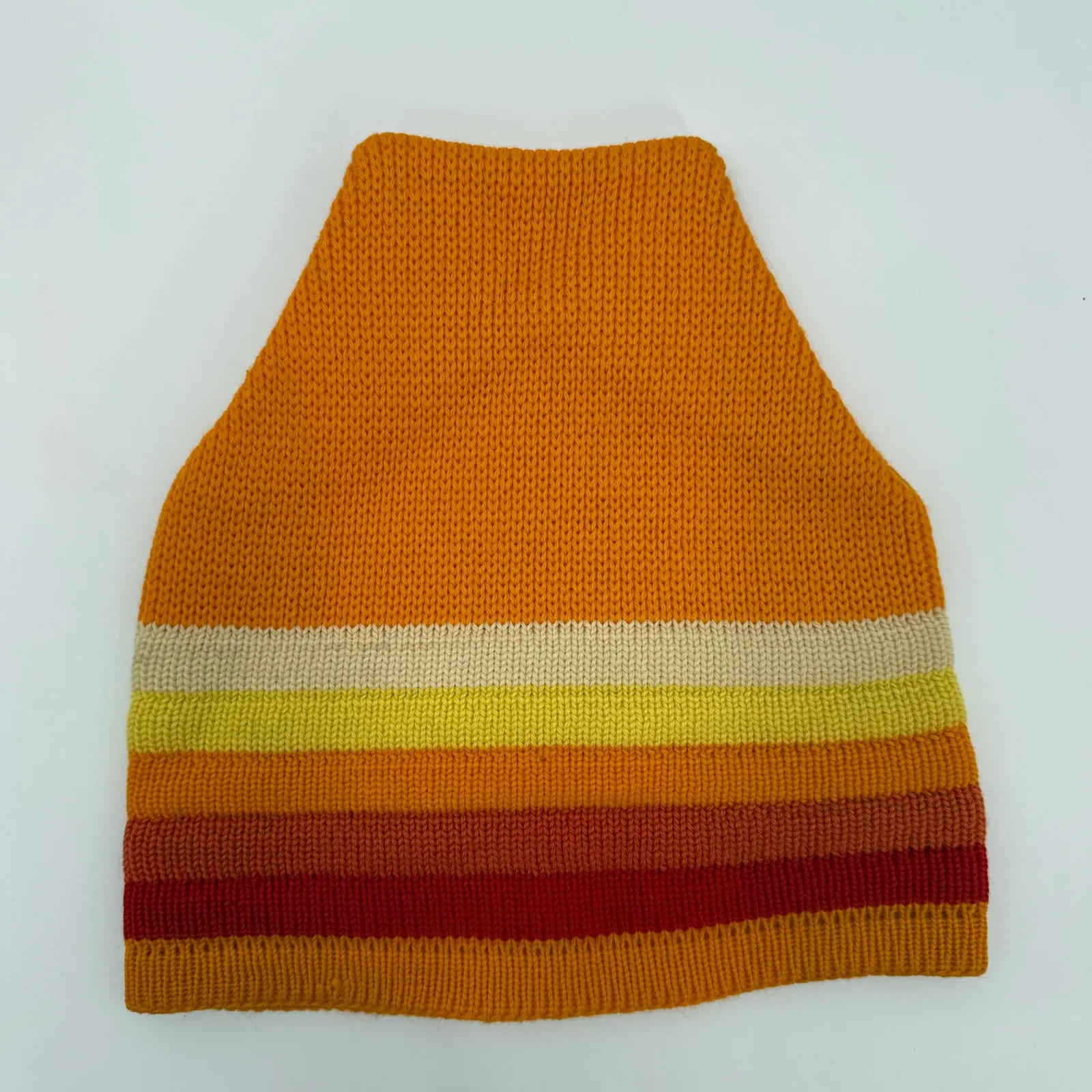 Vintage Wigwam Mill Hat 100% Pure Vintage Wool Retro Stripe Knit Headwear Beanie Orange - Image 2