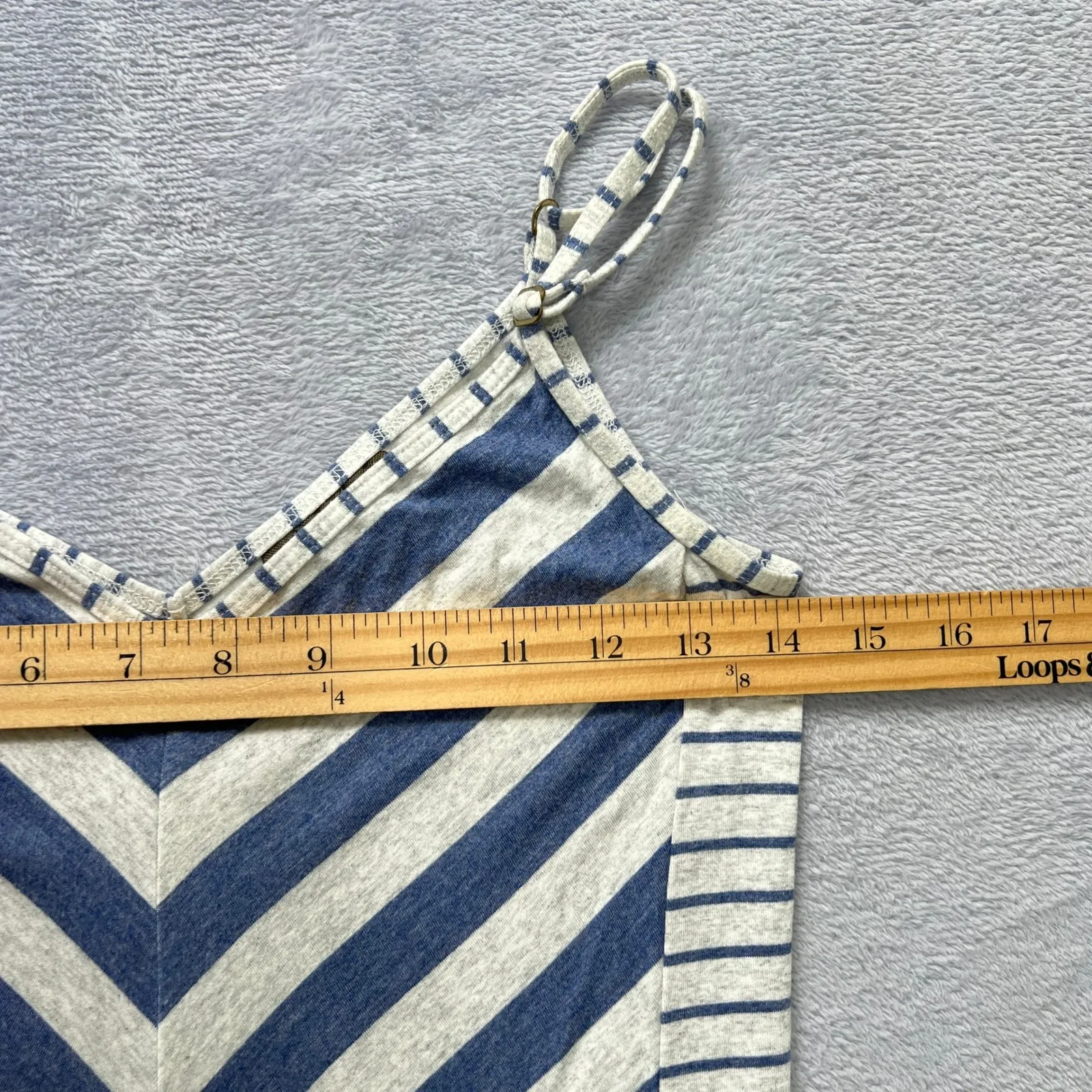 Tommy Bahama‎ Maxi Cover-Up Dress Size XS Blue White Stripe Pom Trim Linen Blend - Image 6