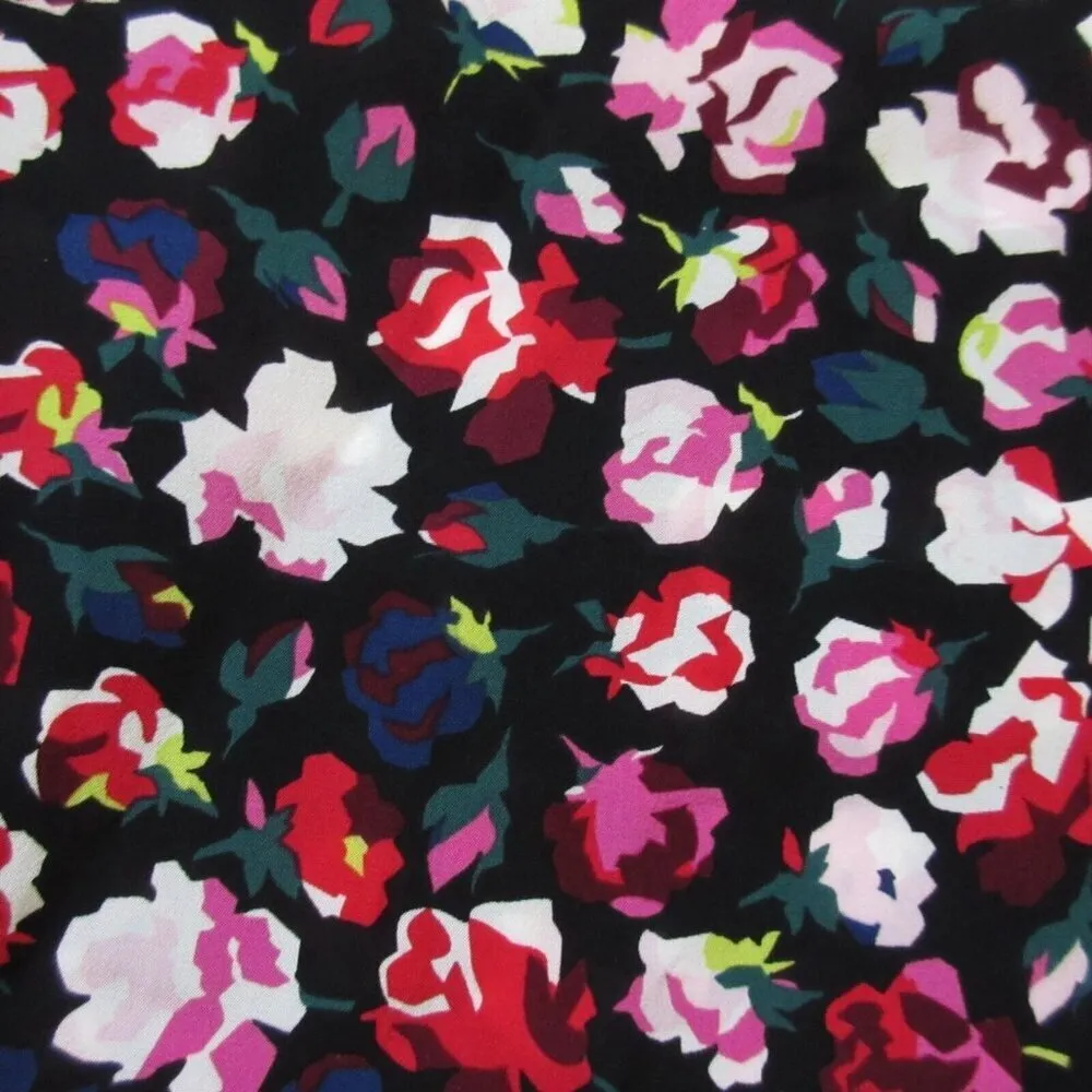 NWT Equipment Signature Slim in Black Floral Crepe Button Down Shirt S - Image 5