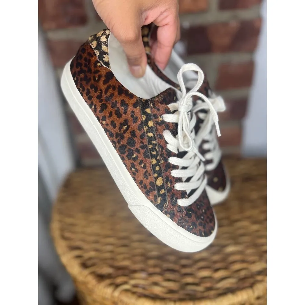 Womens Madewell Pony Hair Cheetah Print Sidewalk Sneakers 7 - Image 6
