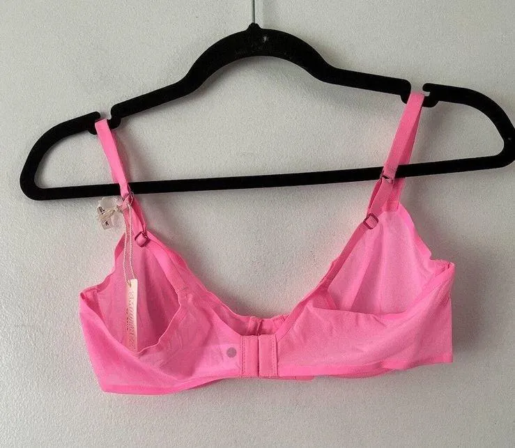 NWT Aerie Smoothez Hot Pink Microfiber Mesh Unlined Underwire Balconette Bra 32B - Image 2