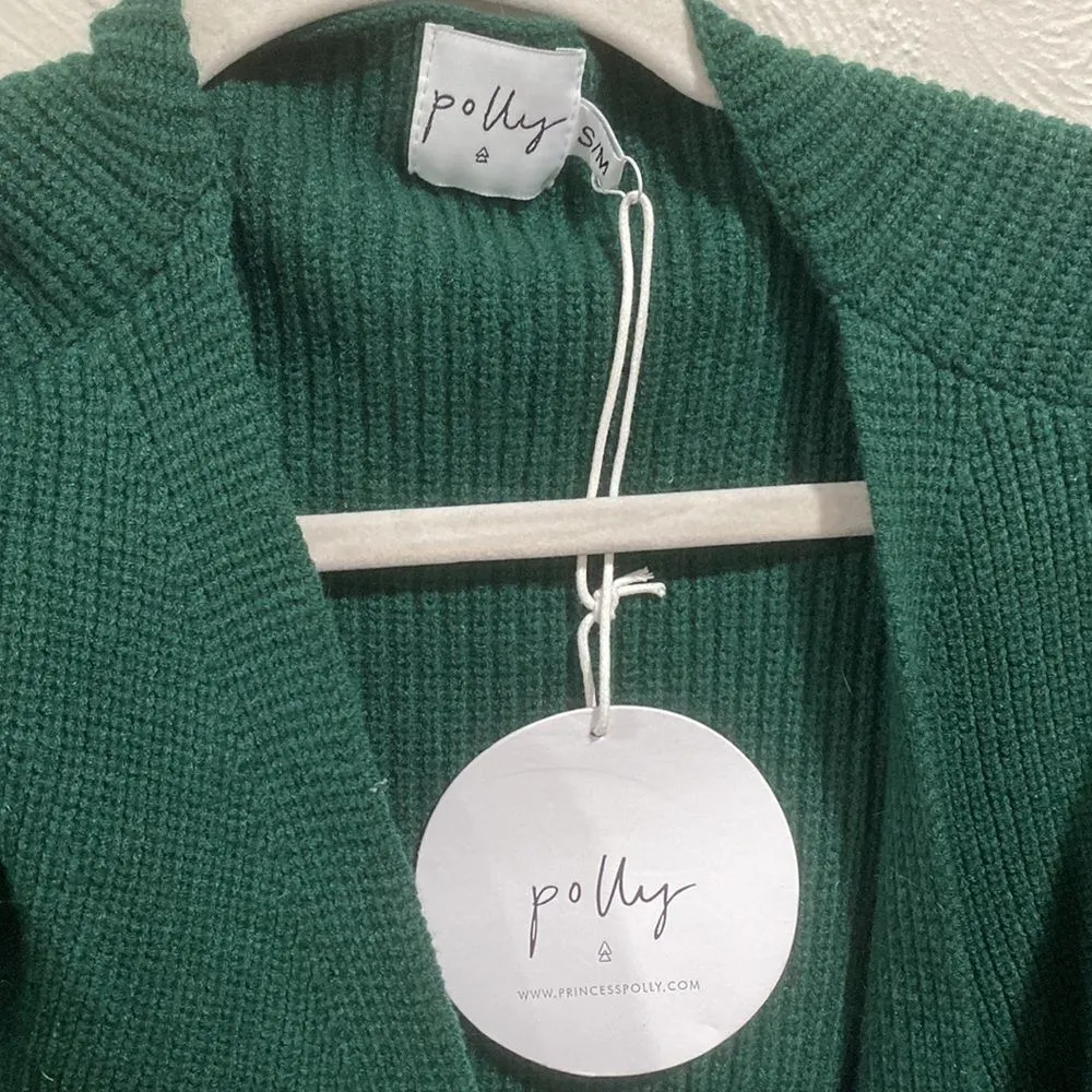 NWT Princess Polly Phenix Green True Wrap Chunky Knit Mini Sweater Dress S/M - Image 2