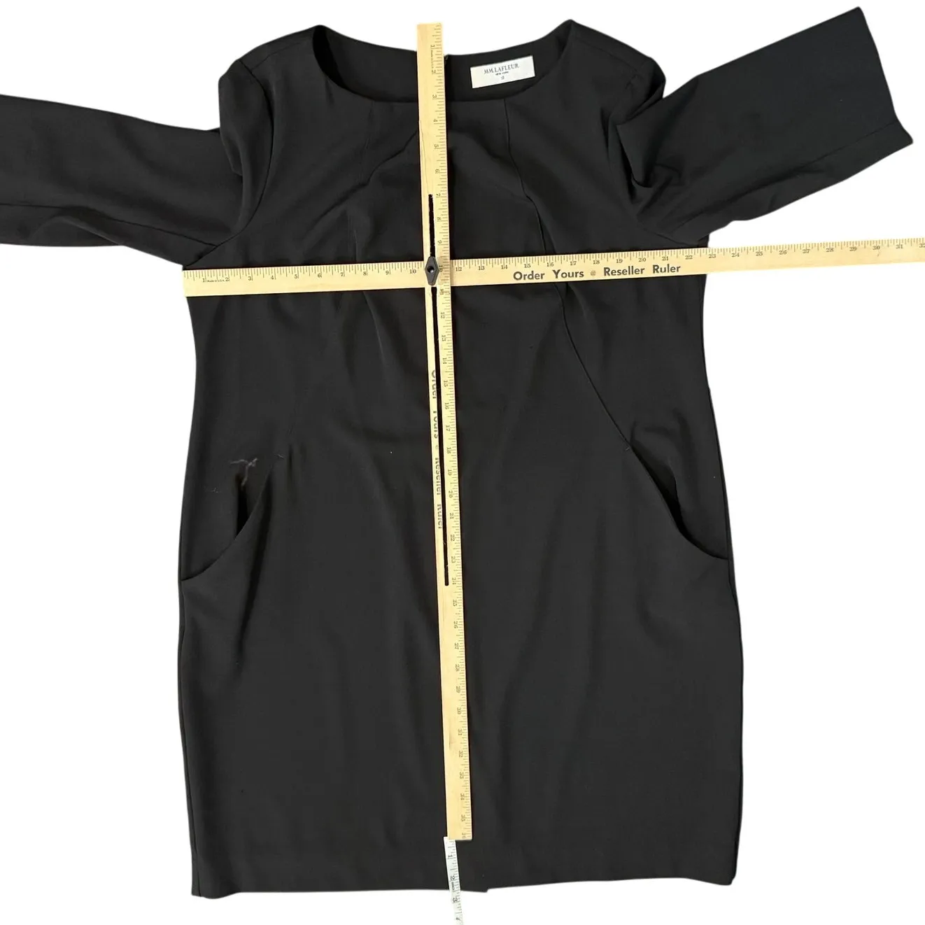 MM Lafleur Black Ponte Round Neck Half Sleeve Sheath Dress Plus Size +2 / 18 - Image 5