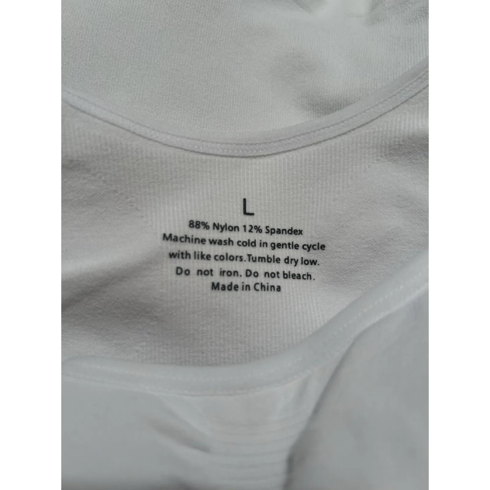 White Compression Top With Built - Image 3