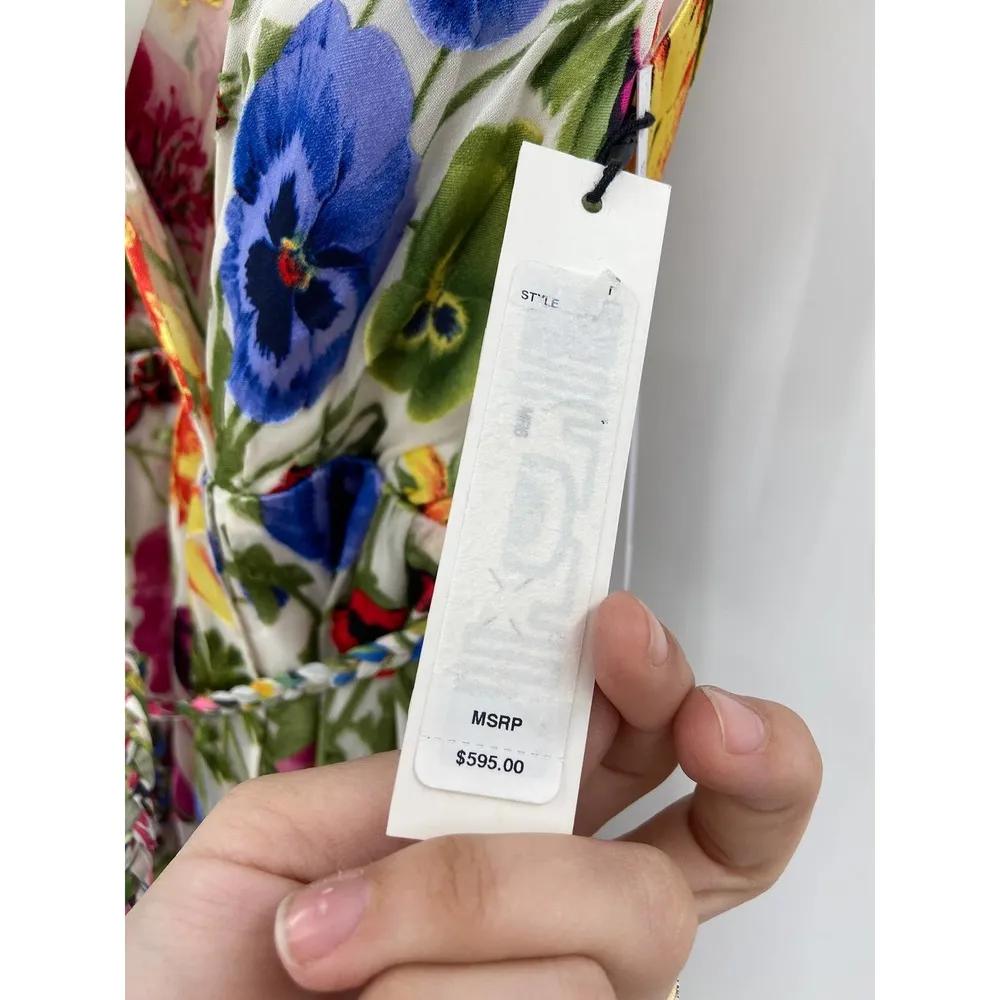 Alice + Olivia Samantha Silk Blend Floral Print Surplice Maxi Dress Size 2 NWT - Image 6