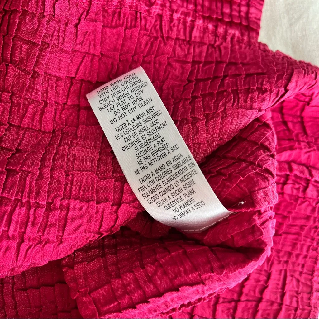 Hot Pink Textured Satin Stretch Shell•Sz S - Image 9