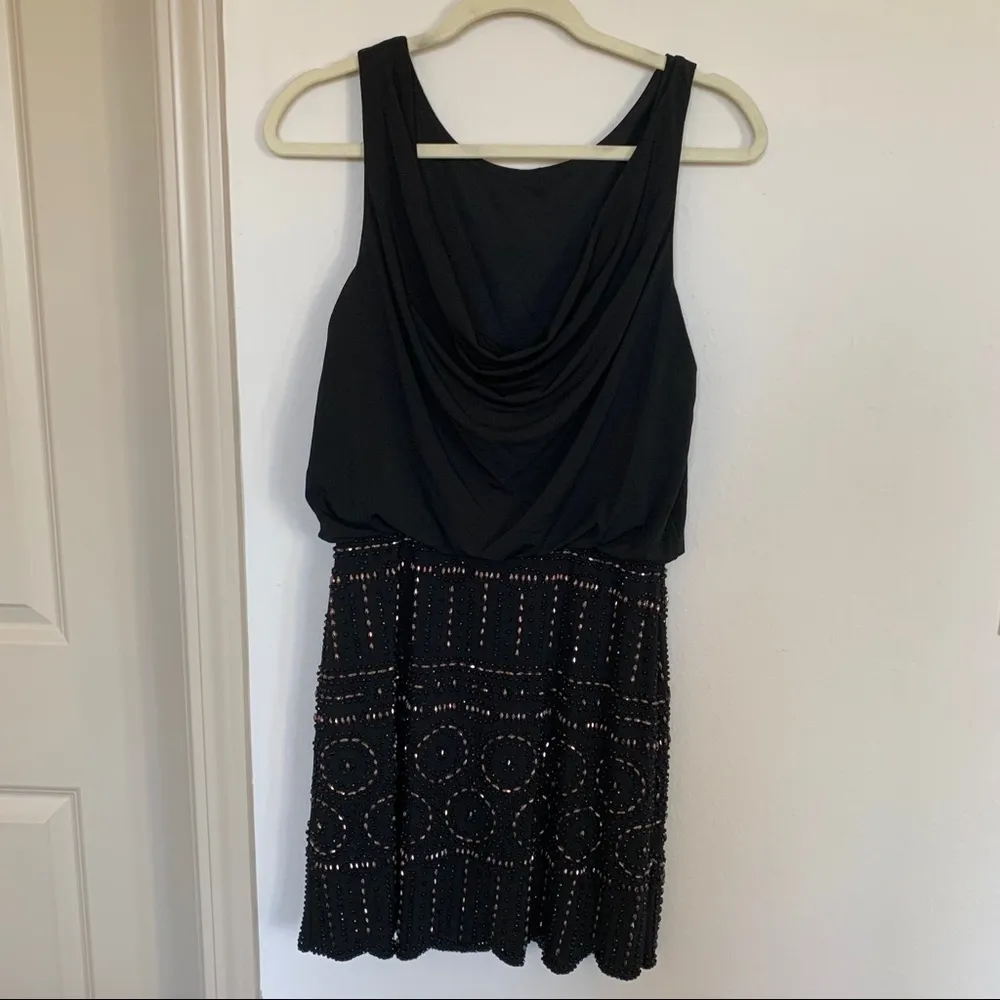 XScape BLACK BEADED 20’S STYLE DRESS - Image 3