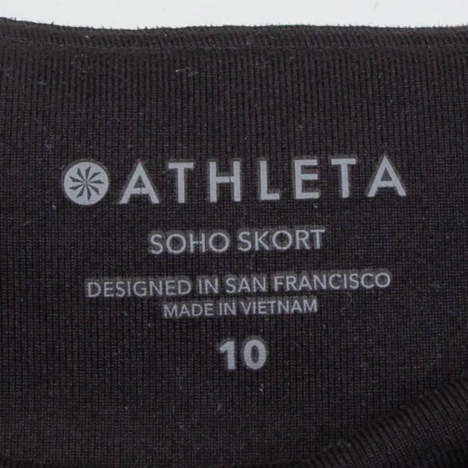 Athleta Womens Soho Skort Black Zip Pockets Athletic Skirt Size 10 Athleisure - Image 5