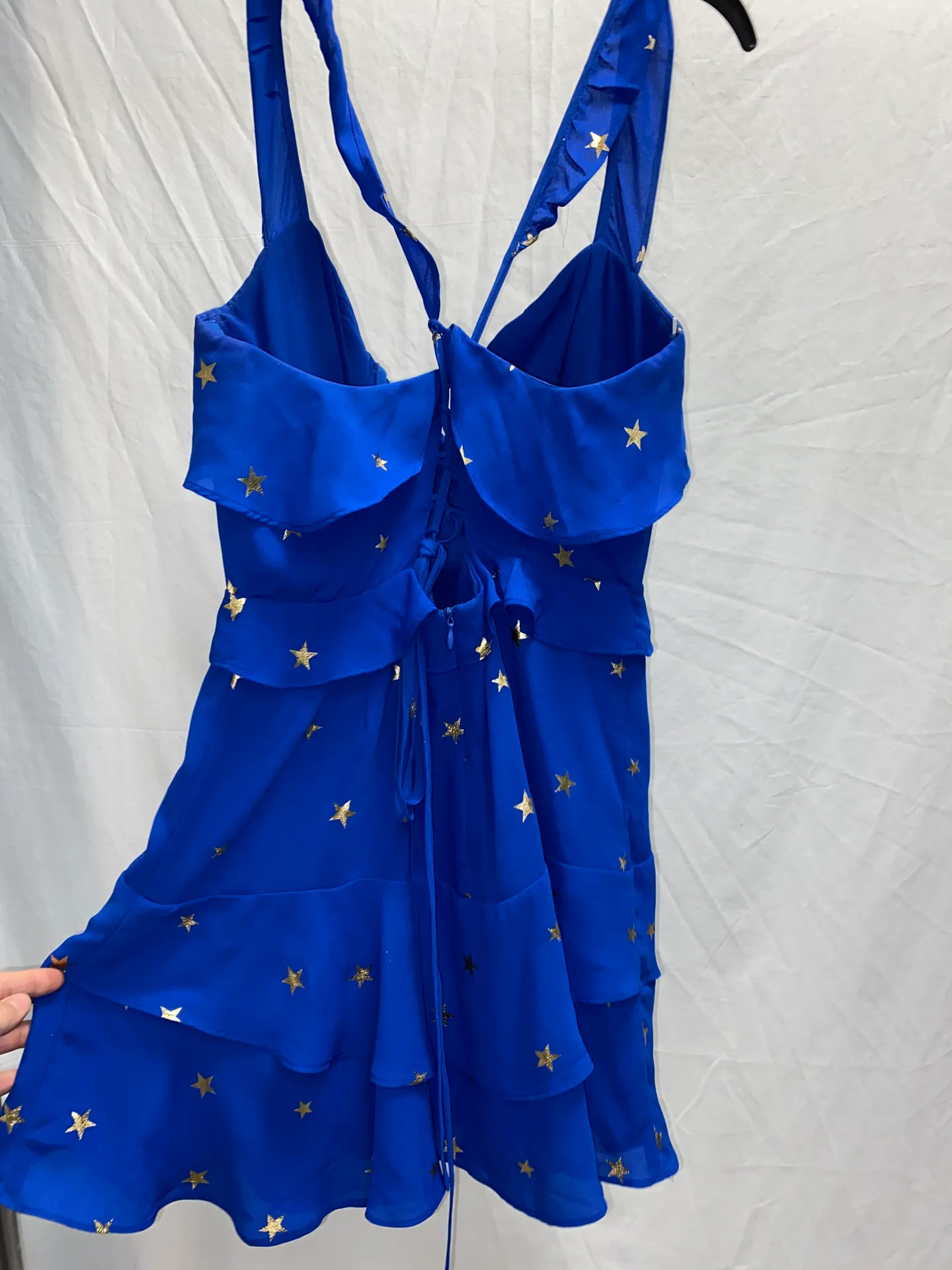 Blue And Gold Star Minidress Size M - Image 2