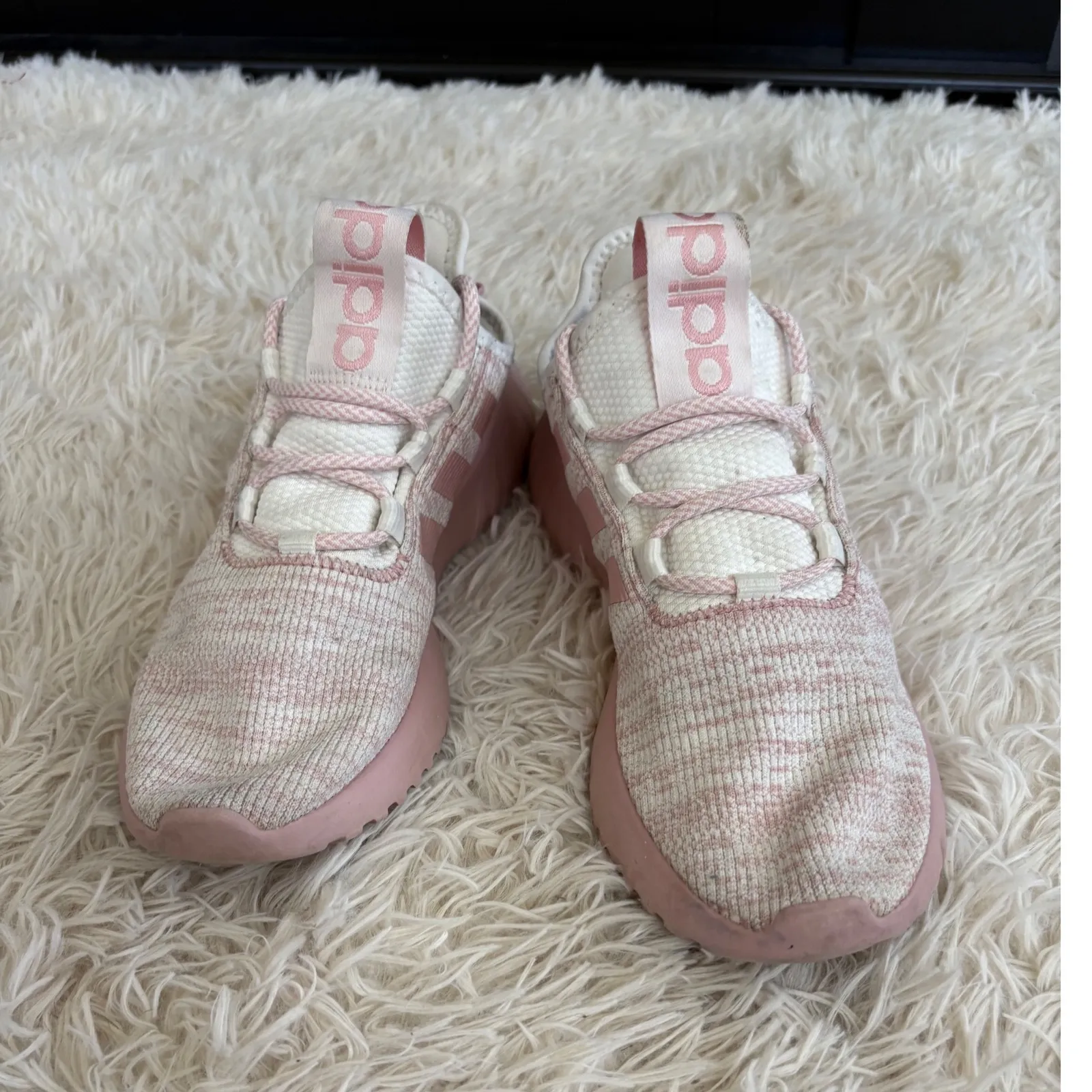 Adidas Cloudfoam Pink White Running Athletic Shoes Sneakers Women's Size‎ 8 - Image 2