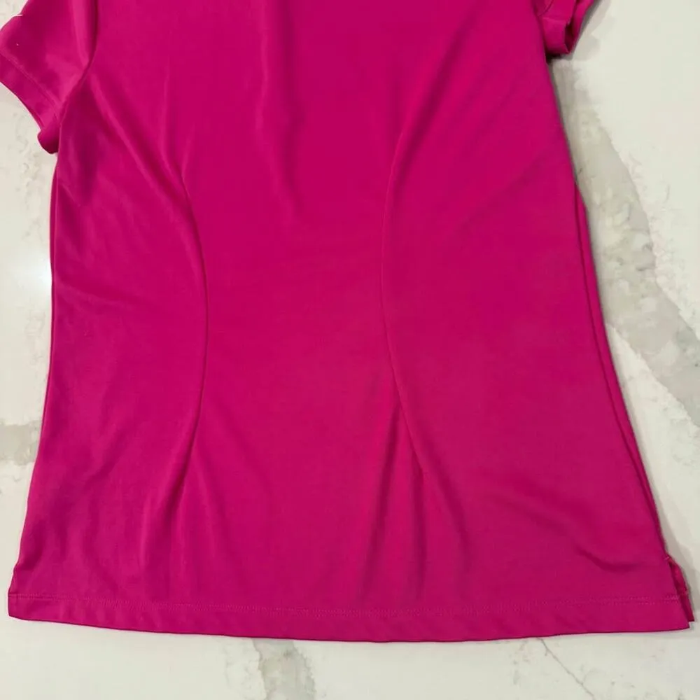 Nike Dri-Fit Players Golf Polo Women's Medium Modern Fit Bright Pink Performance - Image 6