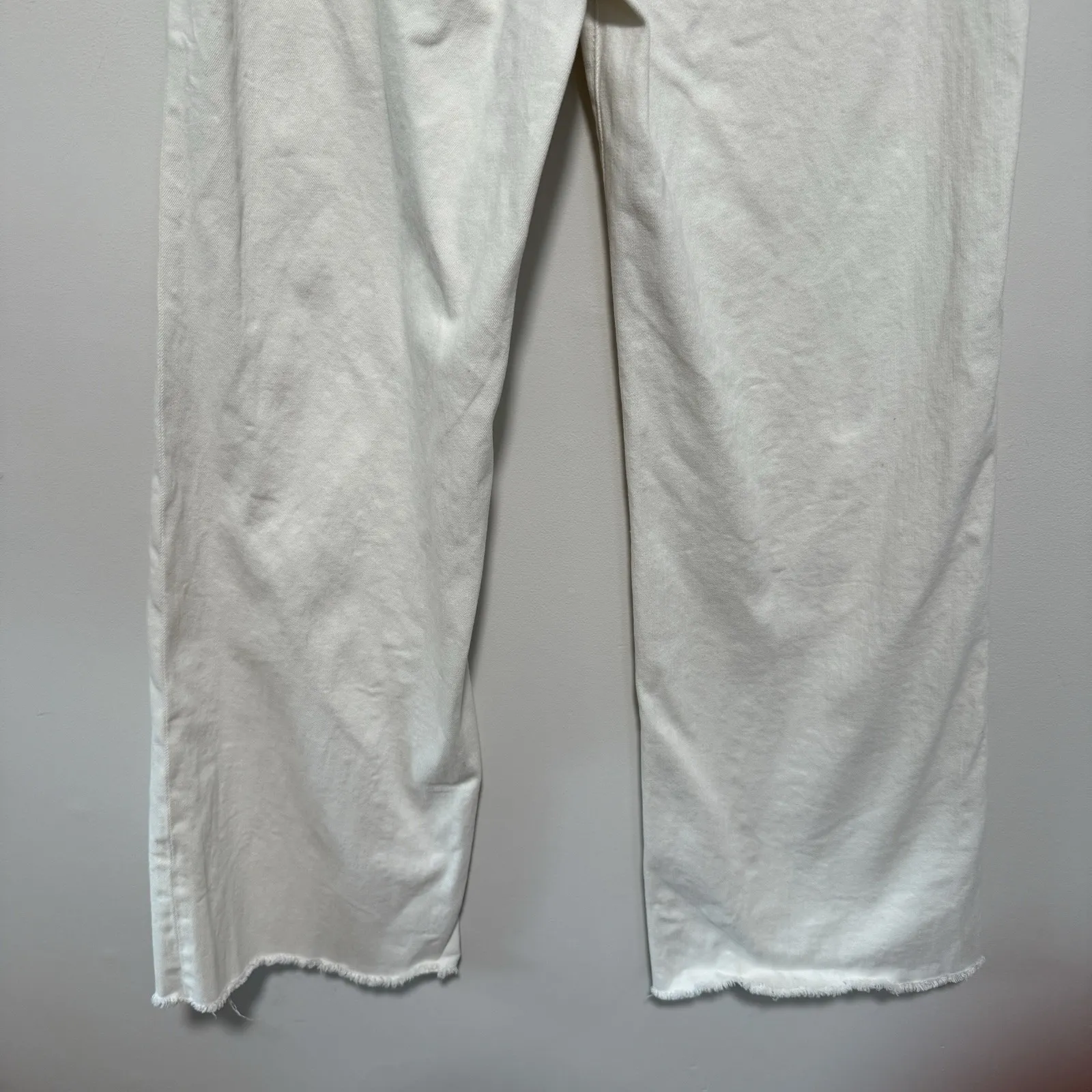 DL1961 Hepburn Wide Leg High Rise Vintage 31" Jeans‎ in Eggshell Size 28 - Image 8