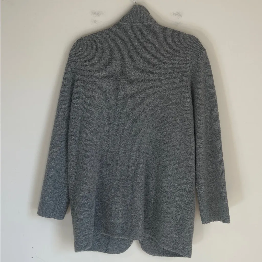 J. Crew Women's cardigan sweater-blazer gray merino wool Size Large - Image 5