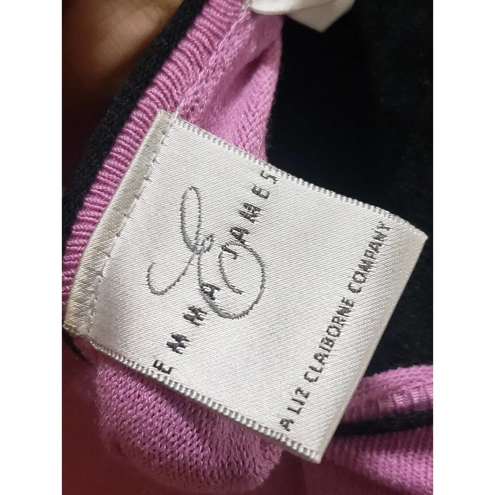 Emma James Women Pink Solid Rayon Round Neck Long Sleeve Cardigan Sweater Size S - Image 9