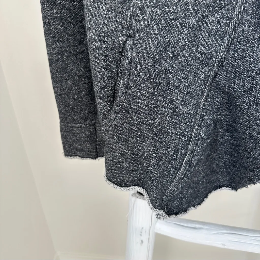 Blanc Noir Draped Front Grey Zippered Lightweight Jacket Size Large - Image 5