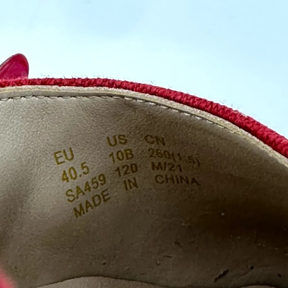 Stuart Weitzman Mykonos Sandals Closed-toe Espadrille Wedge Ankle Strap Red 10 - Image 7