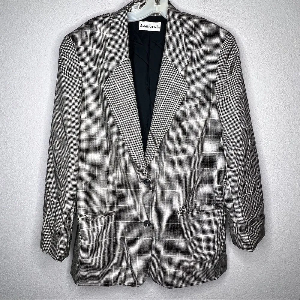 Vintage Anne Klein Wool Silk Blazer - Image 7