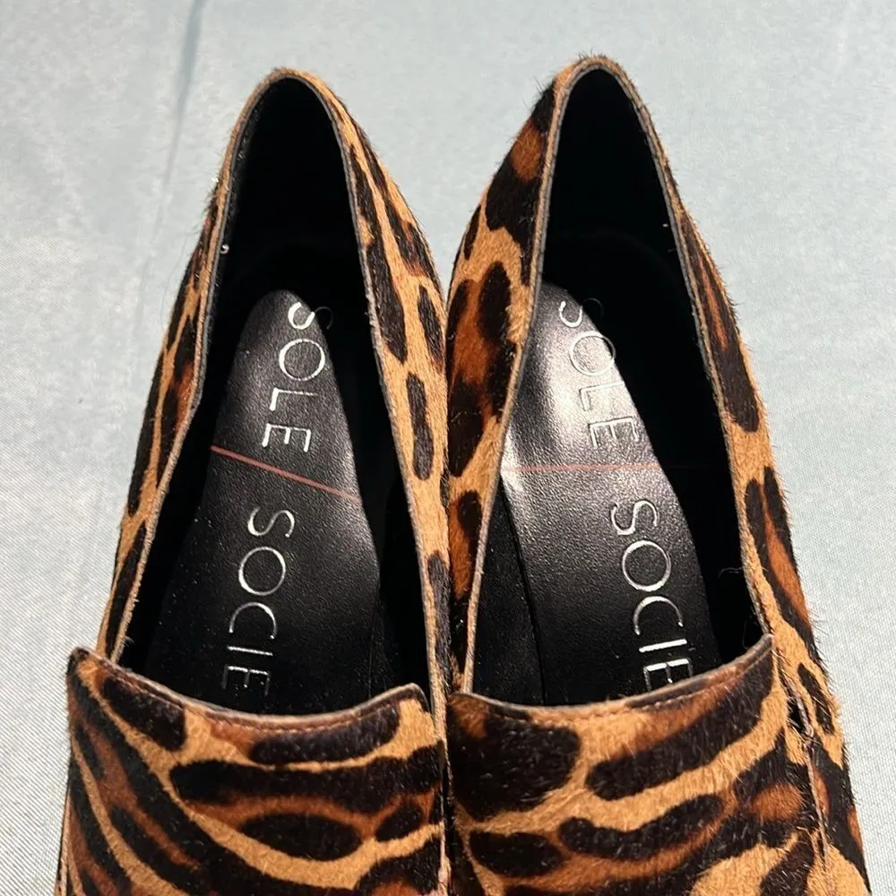 NEW Sole‎ Society So-Marian Leopard Chunky Heels 6.5 B38 - Image 4