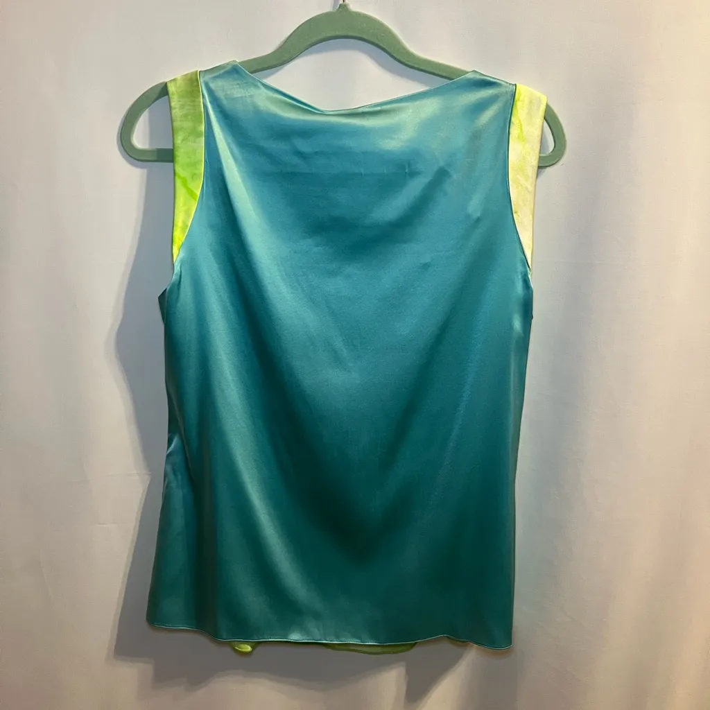 Elie Tahari Winona Silk Blouse in Bright Margarita Women’s size Medium NWT - Image 2