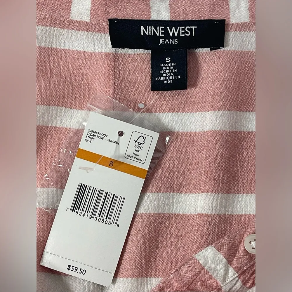 Nine West Jeans Striped Popover Top Size S - Image 10