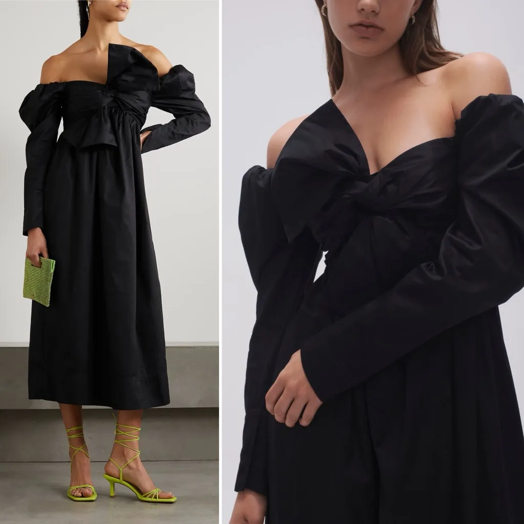 NWT Aje Black Valentina Cotton Poplin Bow - Image 14