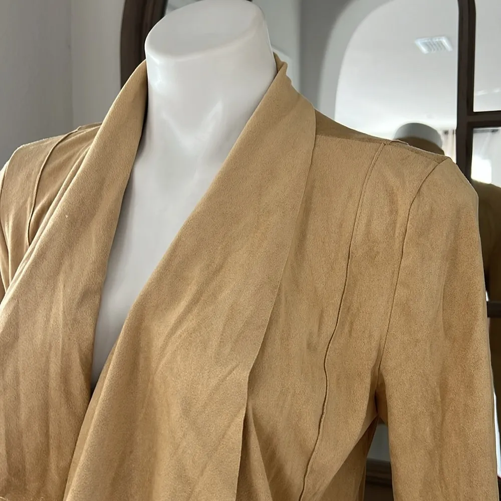 Bagatelle Faux-Suede Drape-Front Jacket, Size M New w/Tag - Image 5