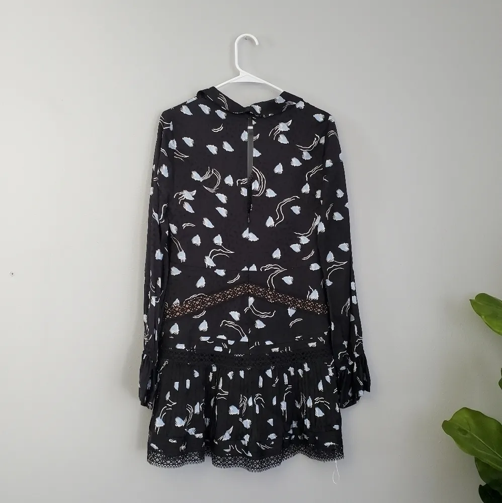 Self Portrait Abstract Geo Print Mini Dress Blue Size 8 - Image 6