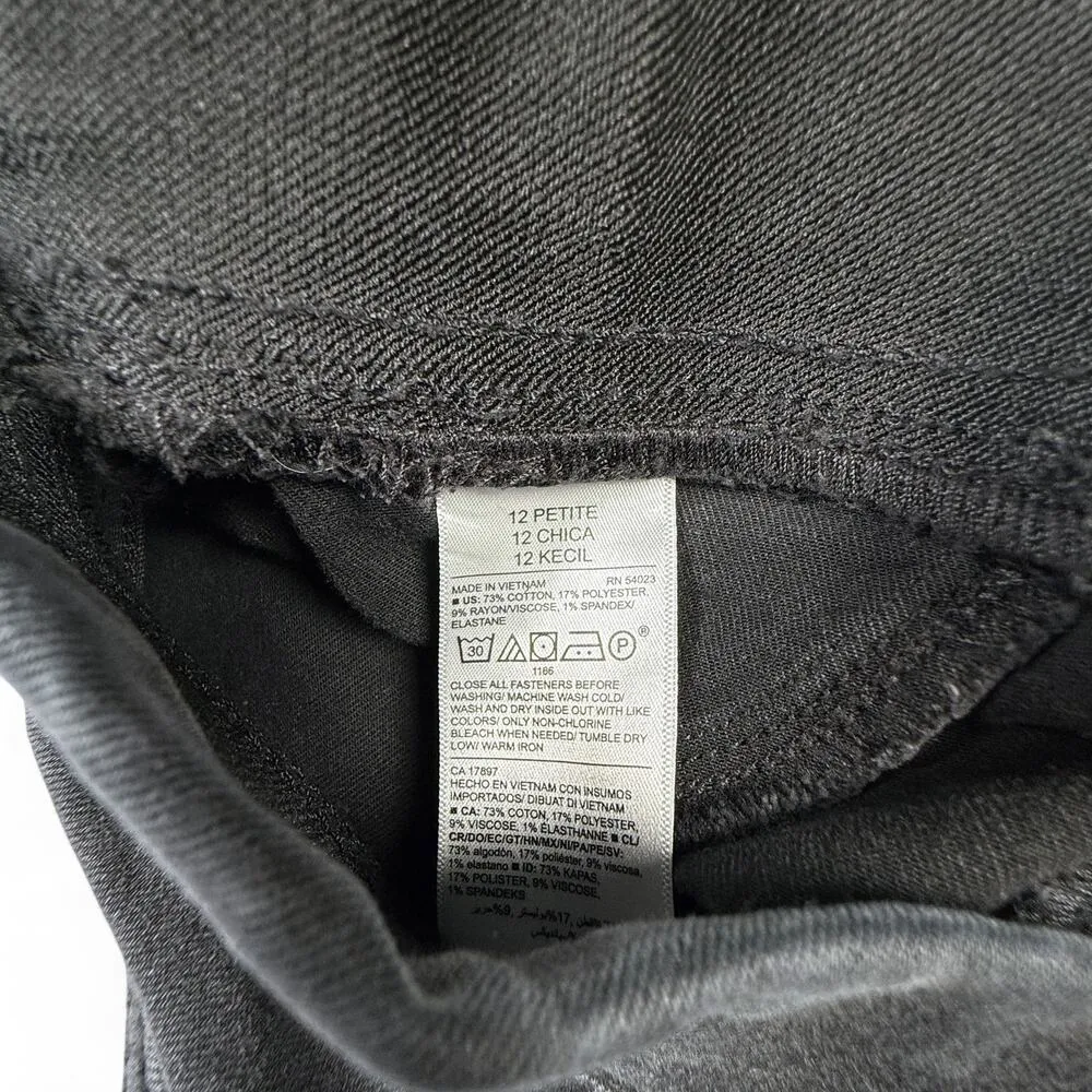 Old Navy Rockstar Jeggings Washed Black Skinny Jeans Women's 12 Petite - Image 4