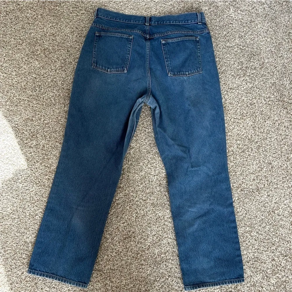 LL Bean Denim Original Fit Jeans Blue High Rise Straight Leg Casual 20 - Image 4