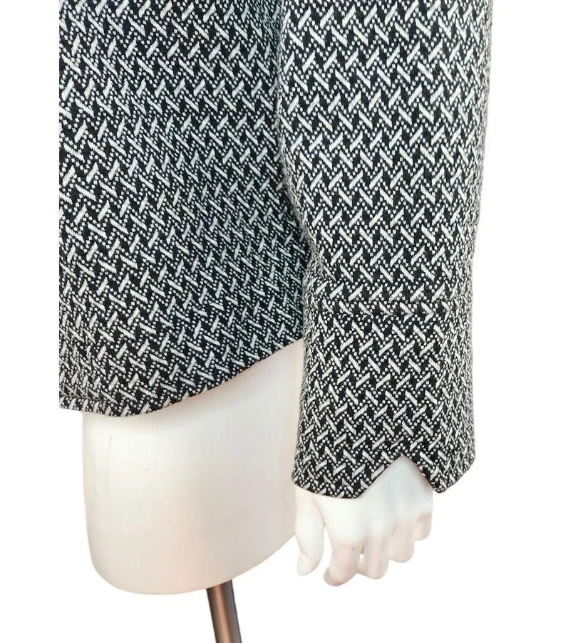 Charter Club Herringbone Jacket Sz L Women’s Gray Black & White Academia Peacoat - Image 4