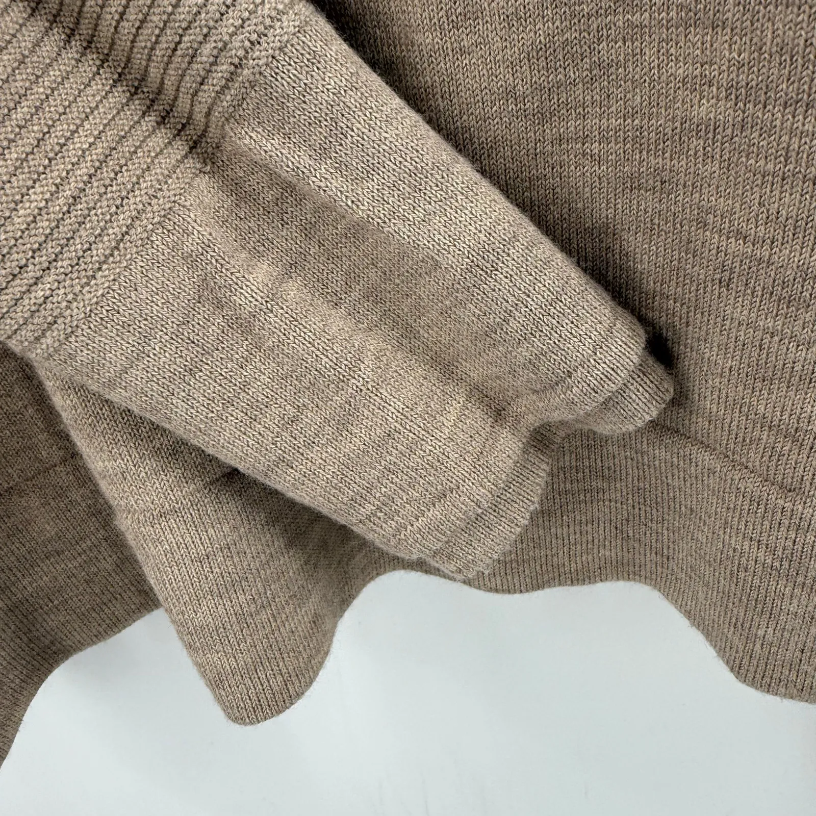 Athleta Sweater SZ Small Merino Wool Blend Turtleneck Snaps Oatmeal 159163 Snaps - Image 11