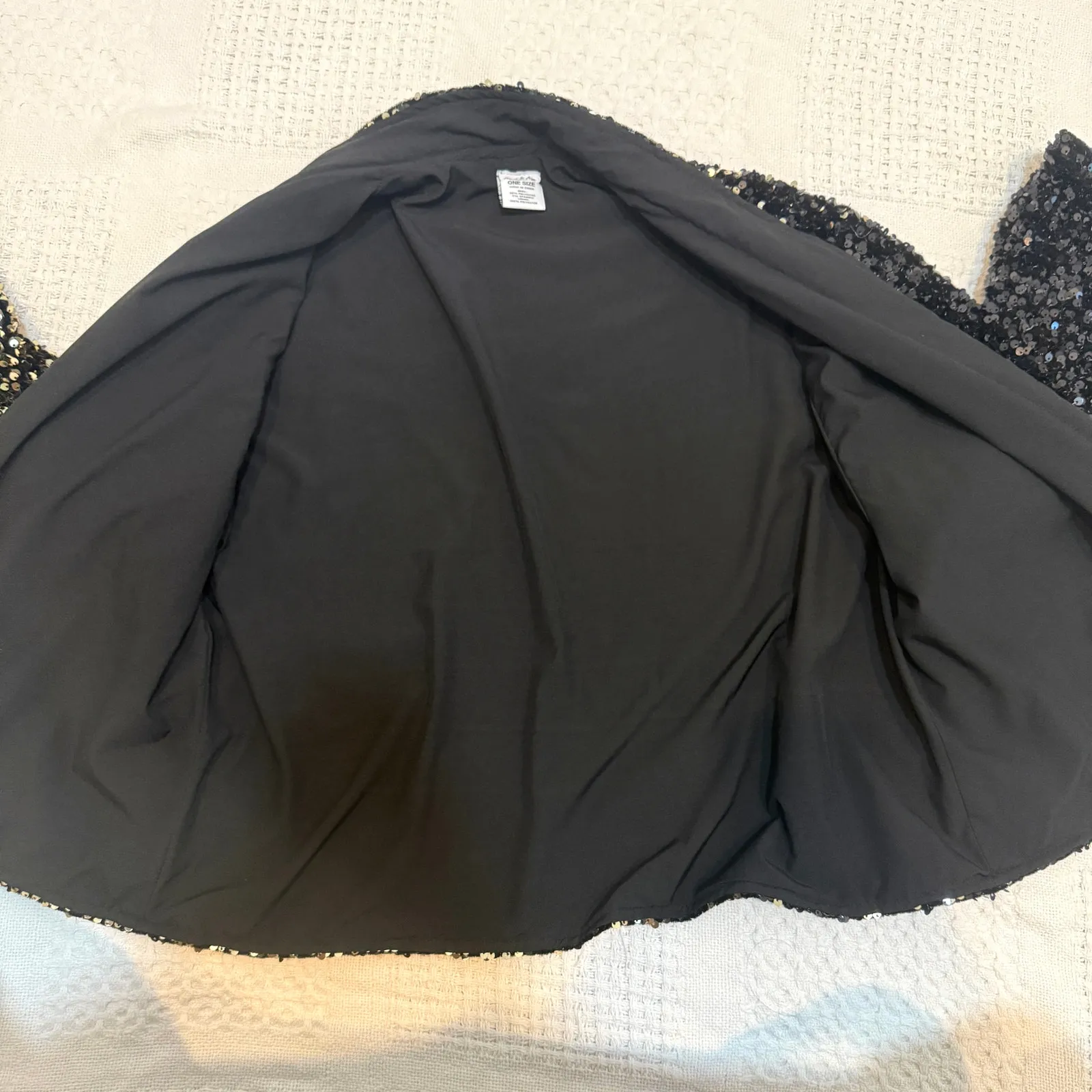 Anna & Ava gold sequin one size ombre open front 3/4 sleeve jacket C 2922 - Image 9