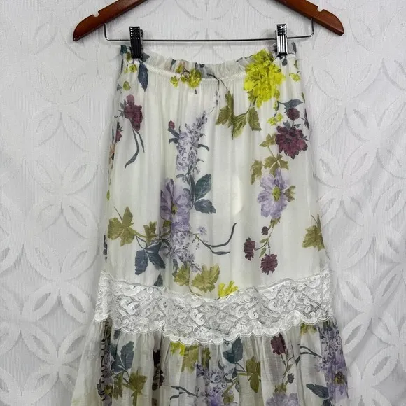 SEE BY CHLOÉ Lace Trimmed Flora Voile Midi Skirt Size‎ 2 NWT $405 - Image 15