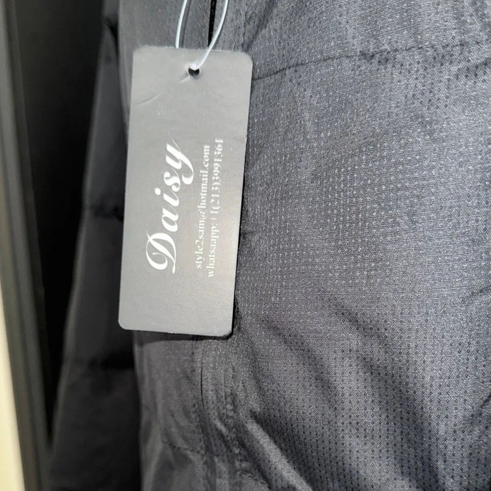 Daisy  Black Quilted Puffer Jacket with High Collar - Image 2