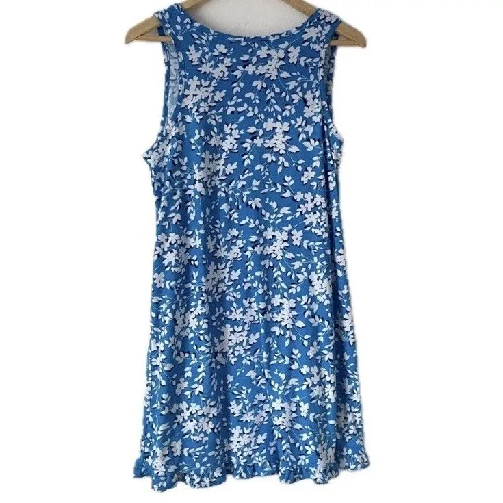Draper James Ruffle Nightie Blue Shadow Floral Sleeveless Women's Size S M - Image 2