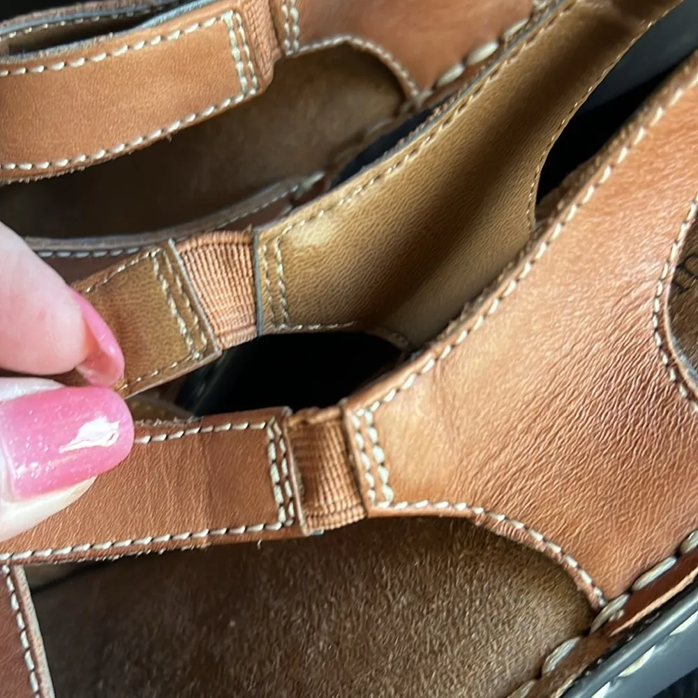 Naturalizer Craft Comfort Sandals, tan leather straps, slip on, size 7, NEW! - Image 15